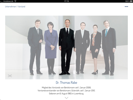 Bild Bertelsmann Geschäftsbericht 2012 App