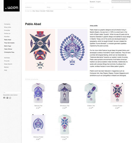 Bild Ucon-Website Artist Profile