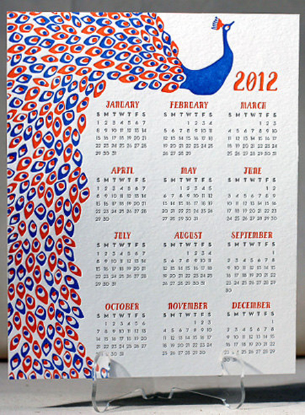 Bild Letterpress Kalender 2012