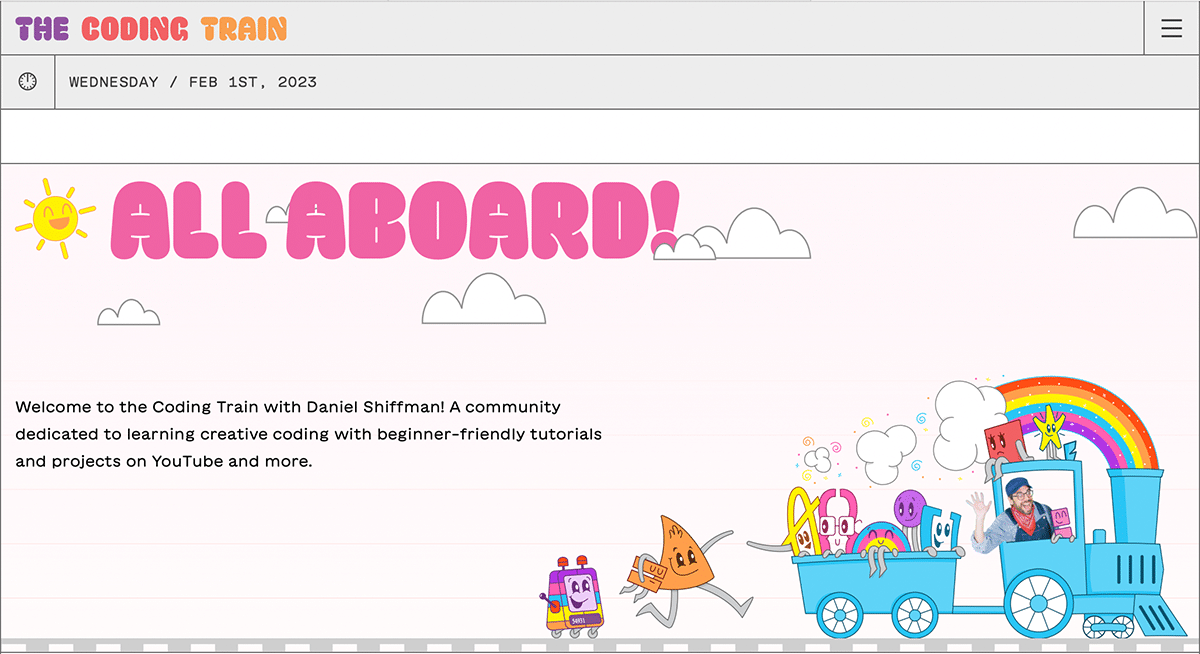 ein screenshot der coding train website