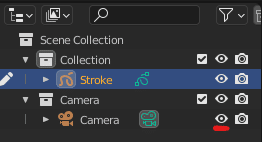 Ein Screenshot in Blender, der zeigt, wie man die Strichstärke auswählt