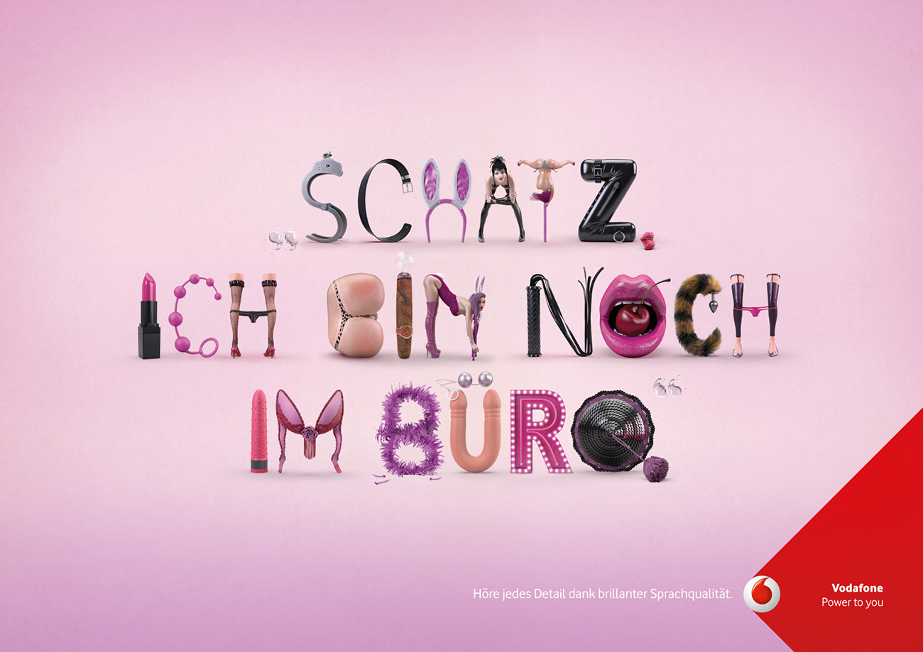 Mit Typoillustrationen von Serial Cut aus Madrid bestückte Jung von Matt eine witzige Kampagne für Vodafone