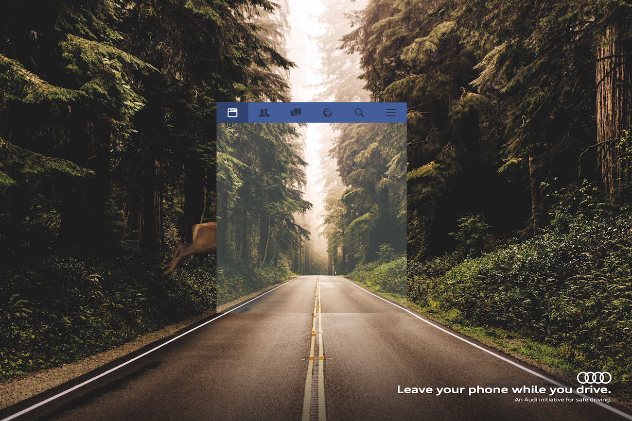 Verkehrssicherheits-Kampagne »Leave your phone while you drive« von Saatchi & Saatchi für Audi. 