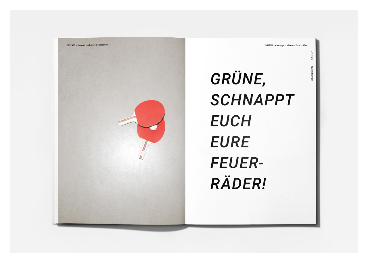 Editorial Design: Schampus Magazin (Grüne Jugend Hessen)