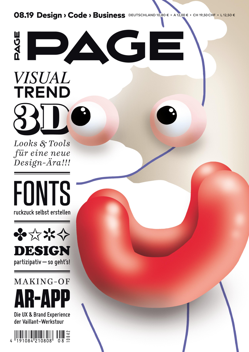 PAGE 08.2019 Cover, 3d Art, 3D Animation, 3D Artist, 3d Modeling, Grafikdesign