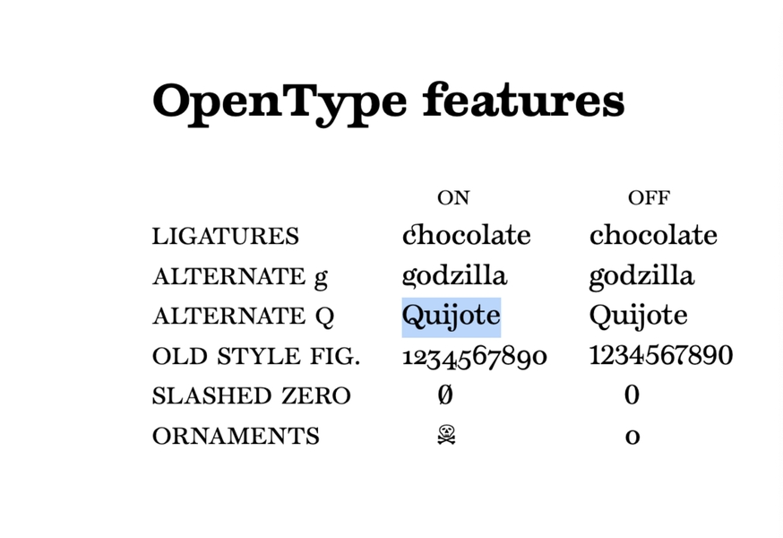 TypeTogether Schriftwahl OT-Features.