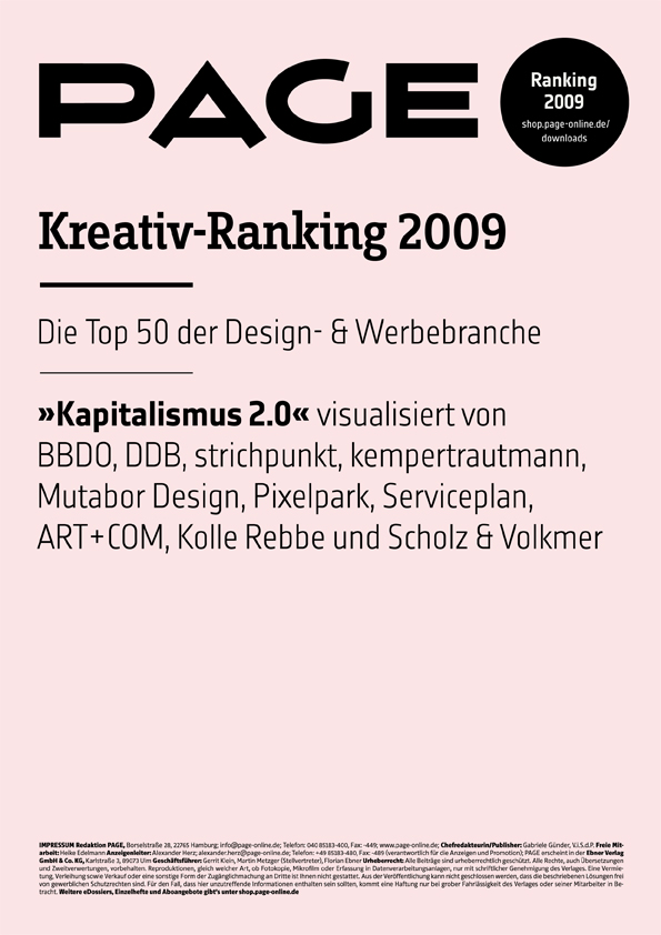 Produkt: PAGE Kreativ-Ranking 2009