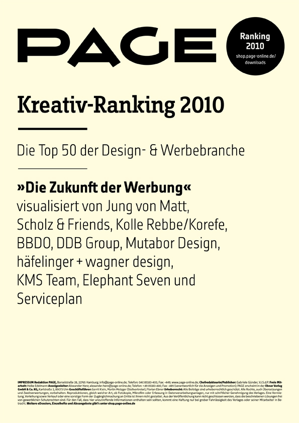 Produkt: PAGE Kreativ-Ranking 2010