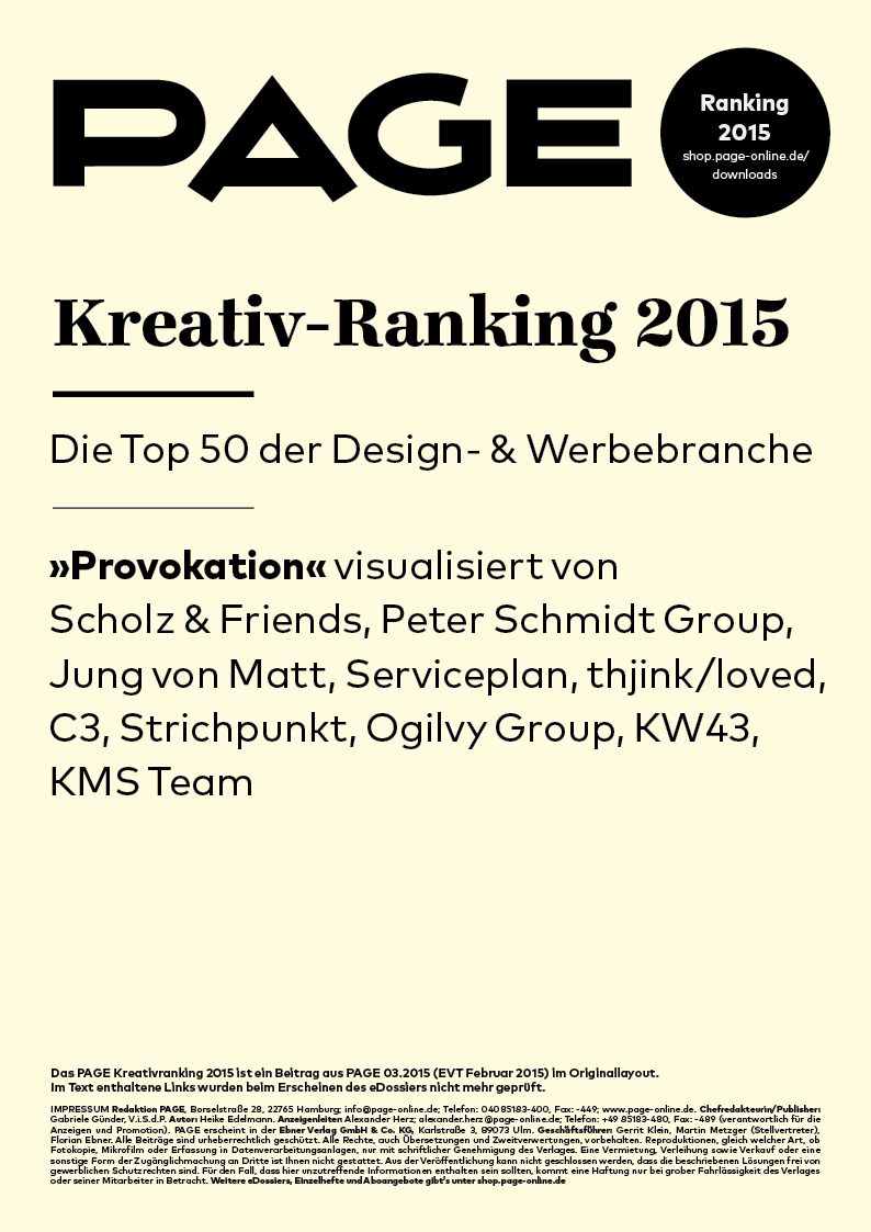 Produkt: eDossier: »PAGE Ranking 2015«