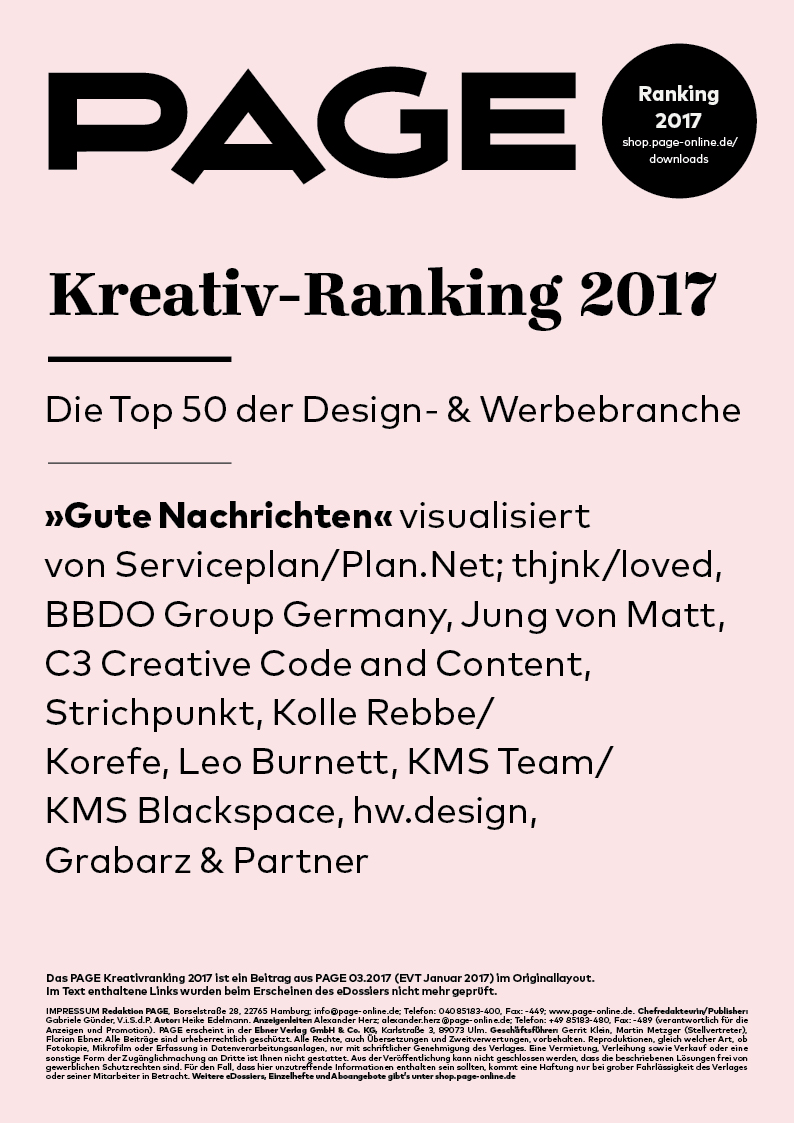 Produkt: eDossier: »PAGE Kreativ-Ranking 2017«