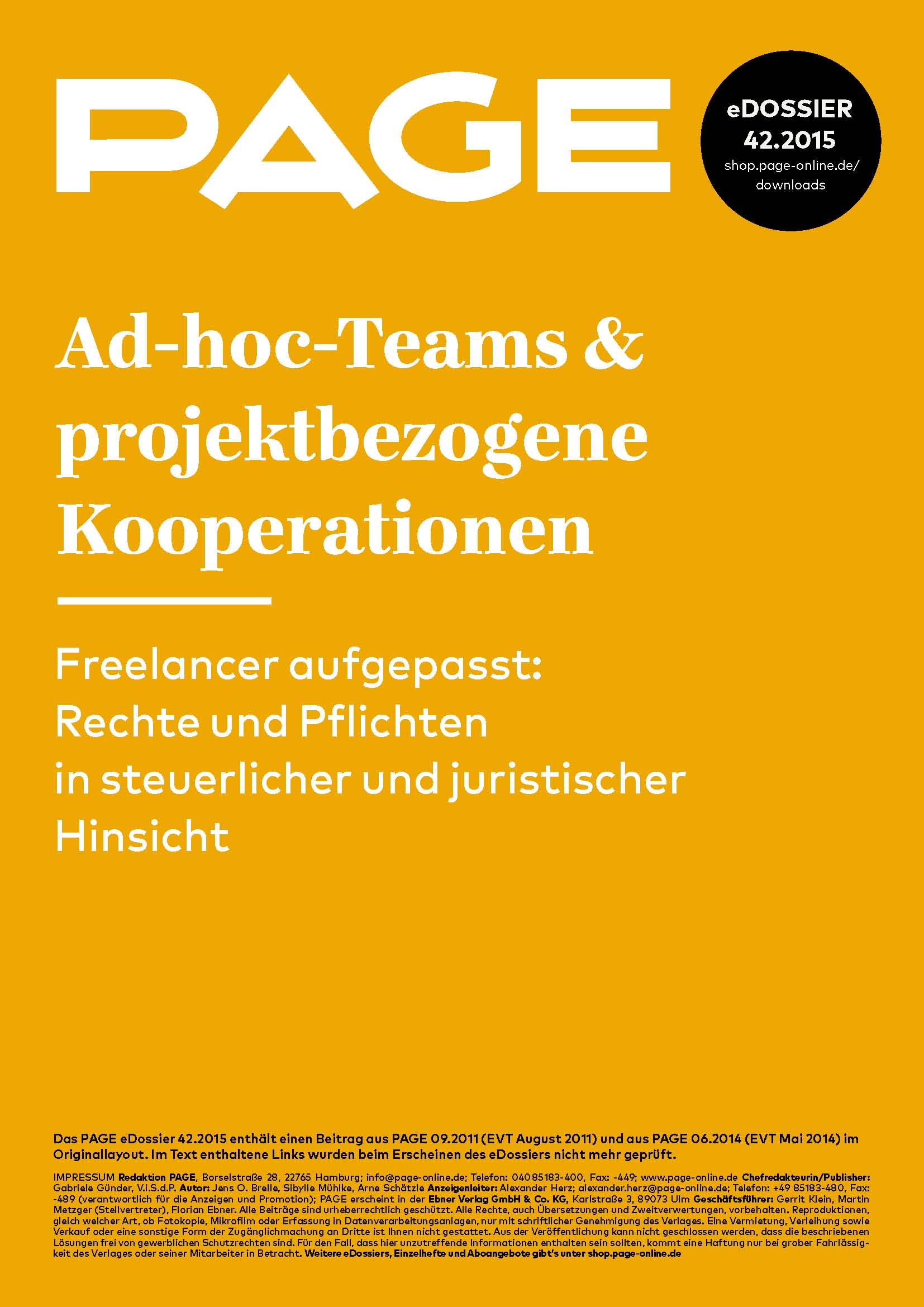 Produkt: eDossier: »Ad-hoc-Teams & projektbezogene Kooperationen«