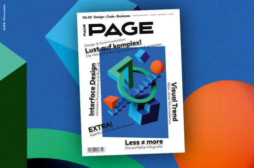 Slider Cover PAGE 06.2020: Lust auf Kreativität: Interface Design, Visual Trends, Informationsdesign, PAGE EXTRA Agentursoftware