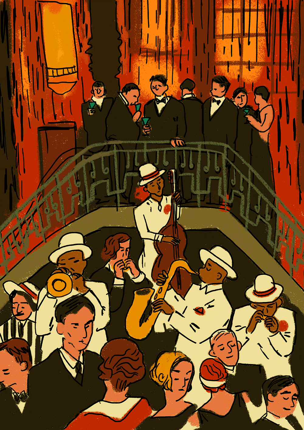 Digitale Illustration zu »The Great Gatsby« von Ayşe Klinge