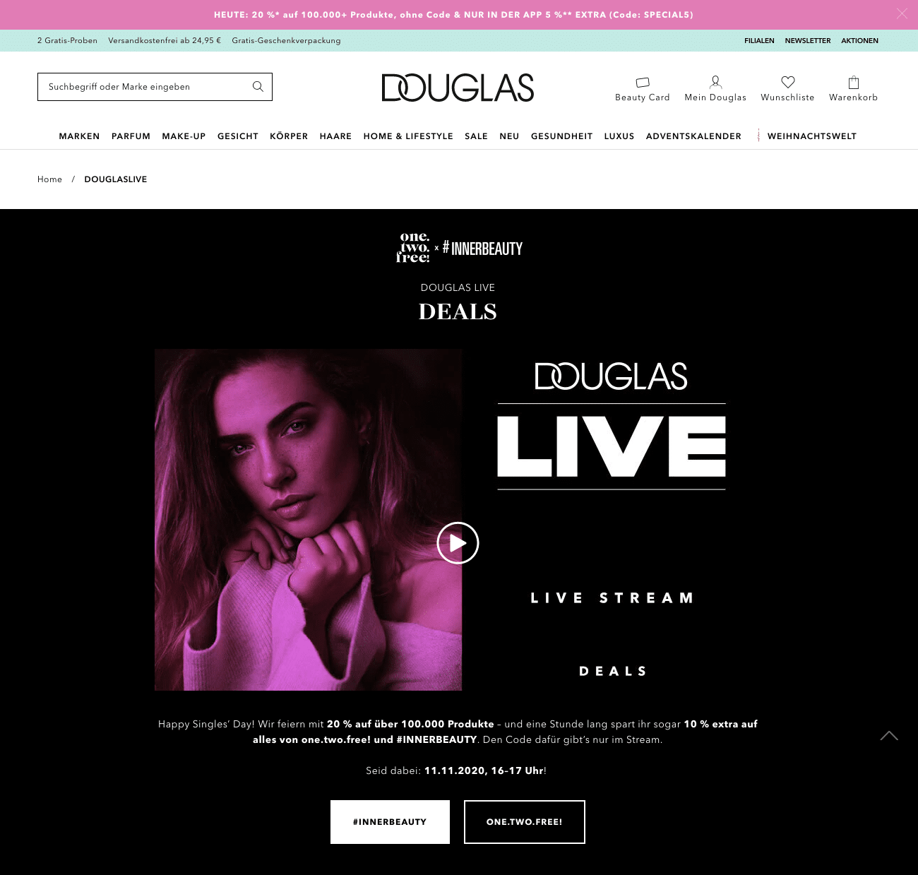 Douglas live singles day