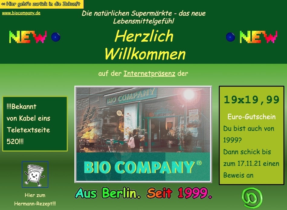 Retro-Website Kampagne Bio Company Berlin