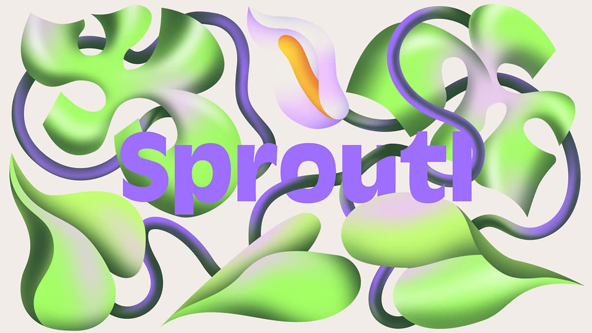Sproutl Logo mit Blüte und Blättern