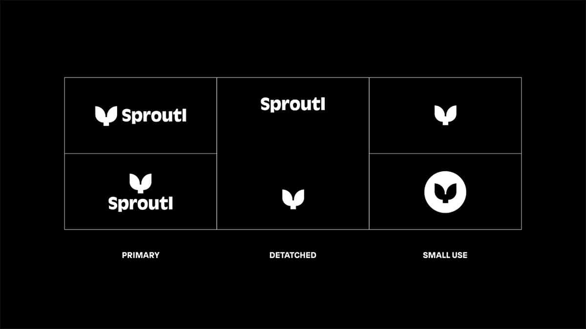 Sproutl Logo Varianten für unterschiedliche Nutzungszwecke