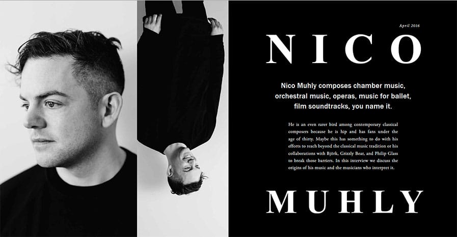 Doppelseite mit Nico Muhly