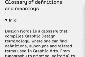 Die Beschreibung des Itemzero Design Glossars