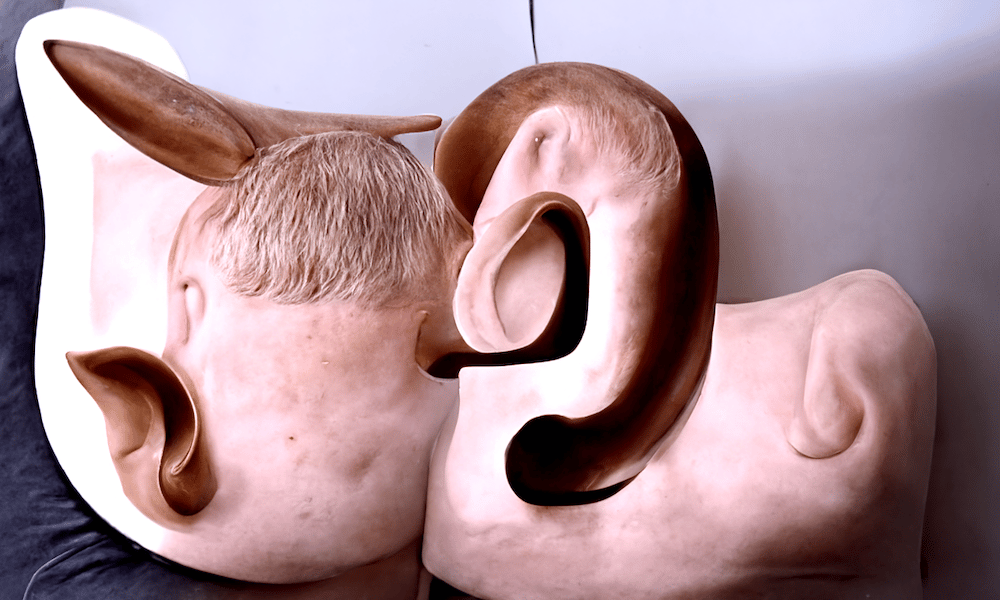 Aus dem FHNW Workshop: Alphabet of Ears - Prompt: an alphabet of ears by Erwin Wurm, fat soft sculpture