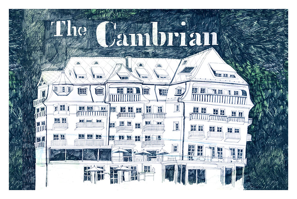 Illustration Illustration »The Cambrian Hotel Switzerland« von Ingeborg Schindler