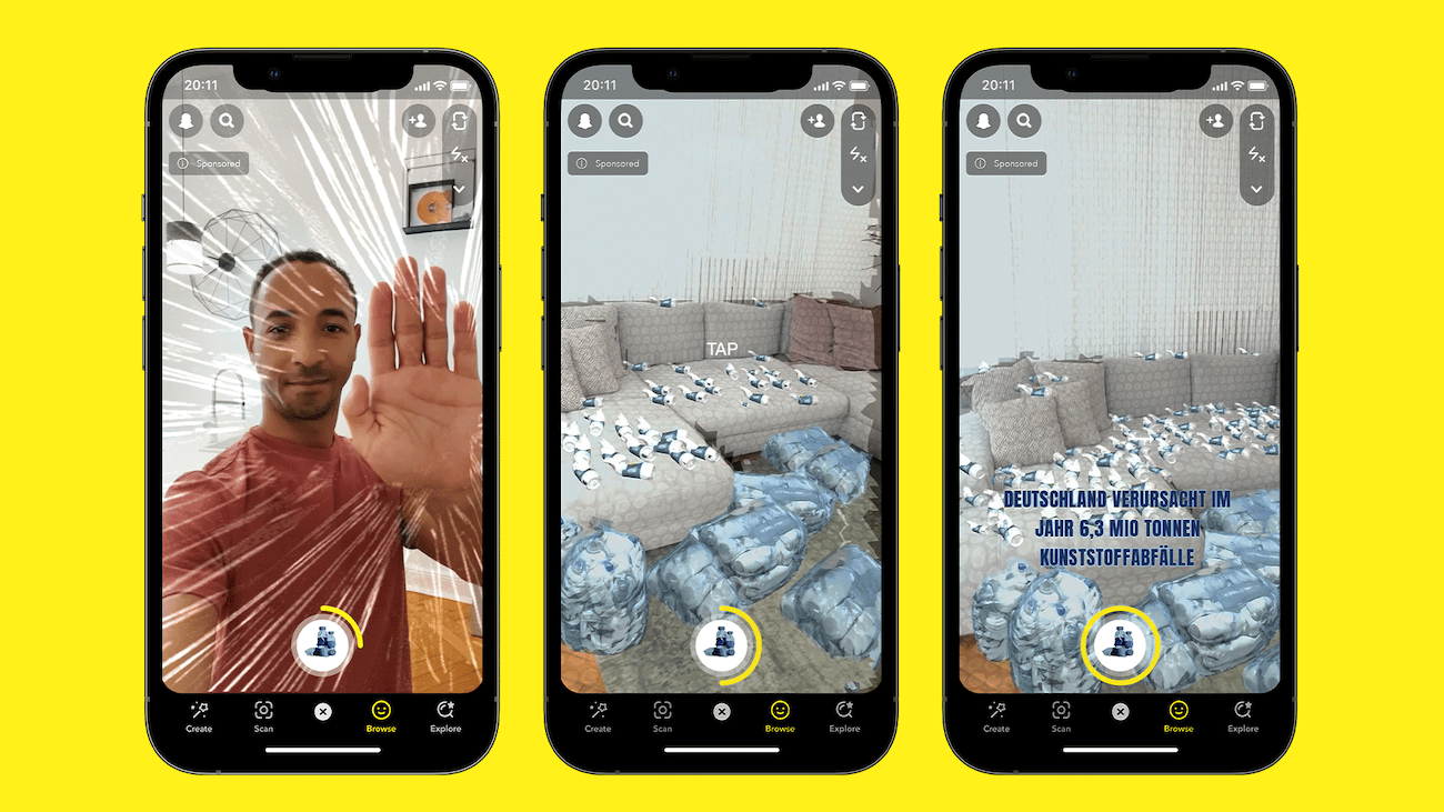 Snapchat-Lense mit WorldMesh-Technologie