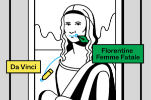 Mona-Lisa-Illustration für Kampagne von Gigma und Collins