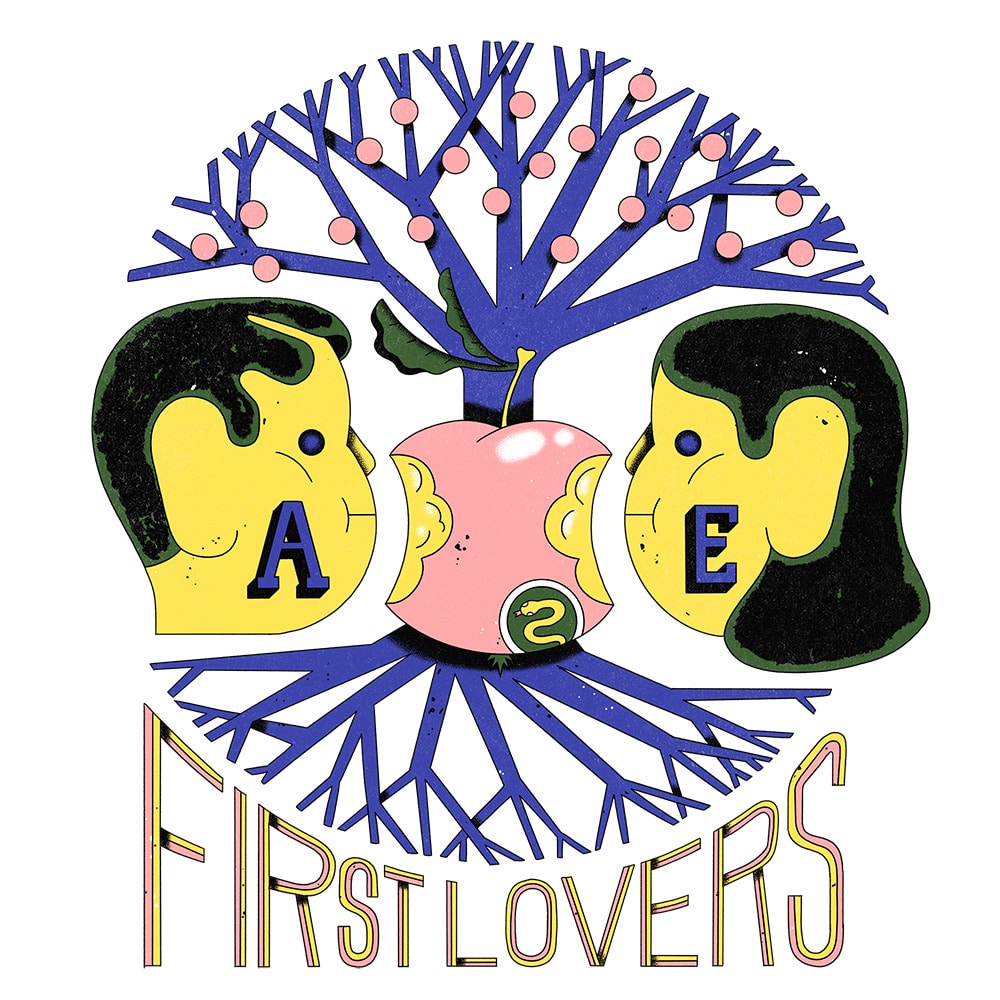 Digitale Illustration von Jonathan Hoffboll mit dem Titel »First Lovers«