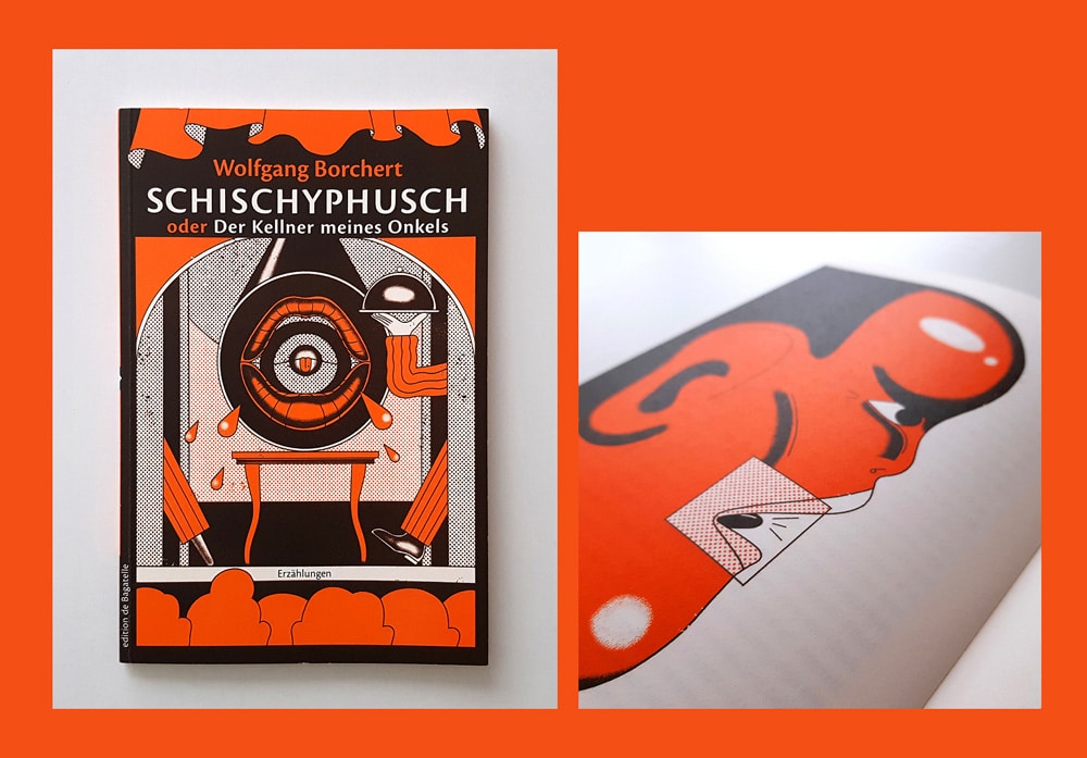 Buchillustration von Jonathan Hoffboll für das Buch Schischyphusch (Autor Wolfgang Borchert), erschienen im Faber Verlag