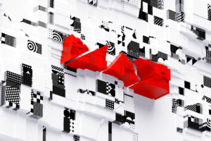 Das Adobe MAX Logo dreidimensional in den räum gestellt rot auf hellem hintergrund