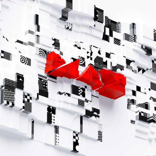 Das Adobe MAX Logo dreidimensional in den räum gestellt rot auf hellem hintergrund