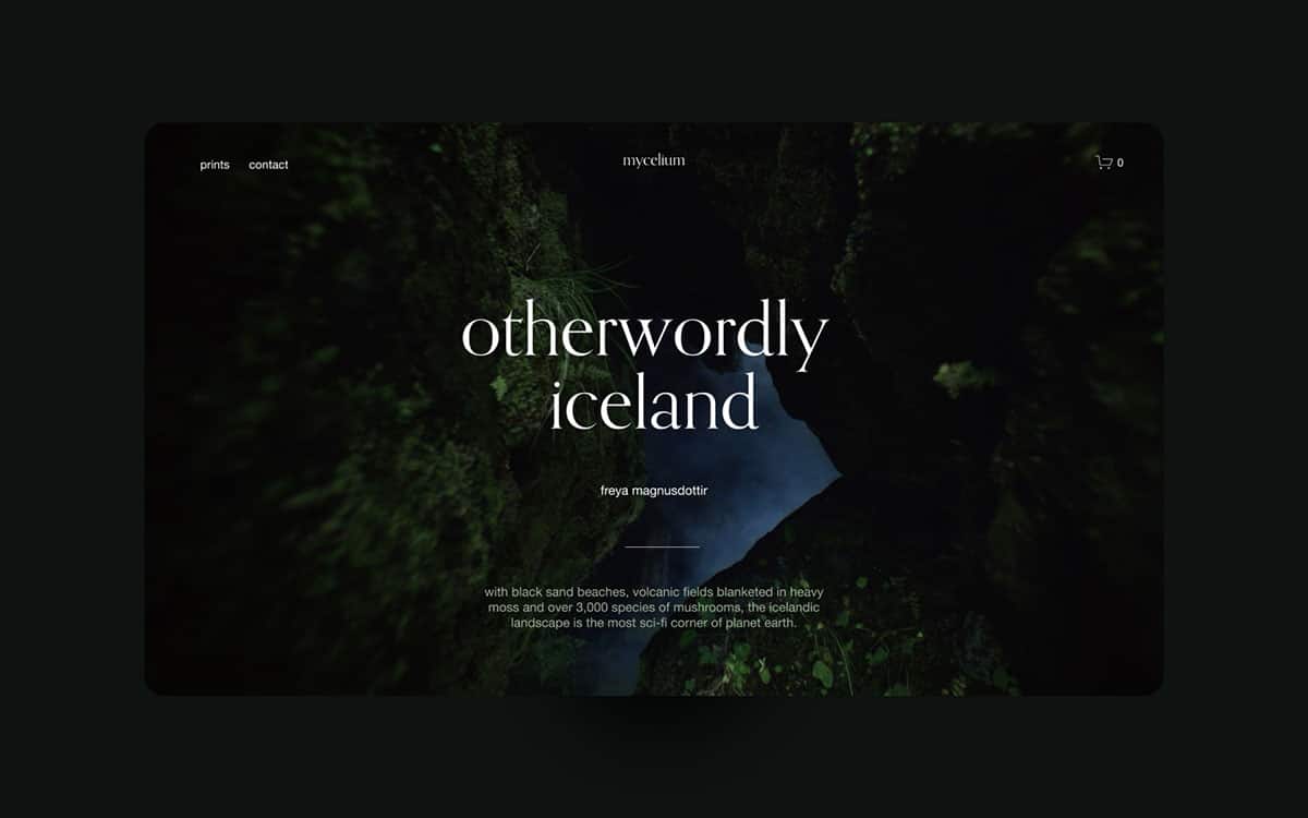 Otherworldly Iceland Headline auf dunklem grund