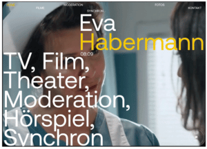 Die Website der Schauspielerin Eva Habermann