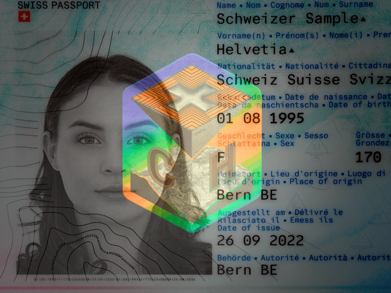 Detail des neuen Schweizer Pass