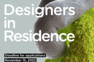 Designers in Residence Programm: Bewerbungsschluss bis 15 November. Grafik mit grüner Grasform