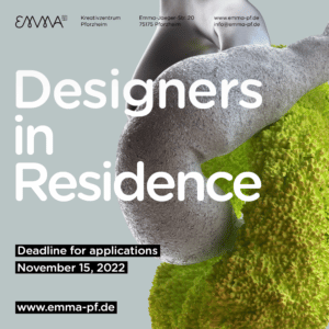 Designers in Residence Programm: Bewerbungsschluss bis 15 November. Grafik mit grüner Grasform