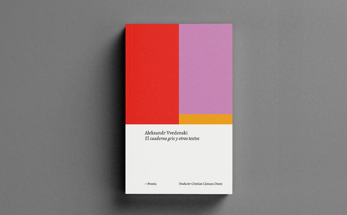 Ein Buchcover mit viel Weißraum und geometrischen Formen in knalligen Farbtönen