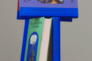 ein skulptural anmutender Stapel aus den indigo books