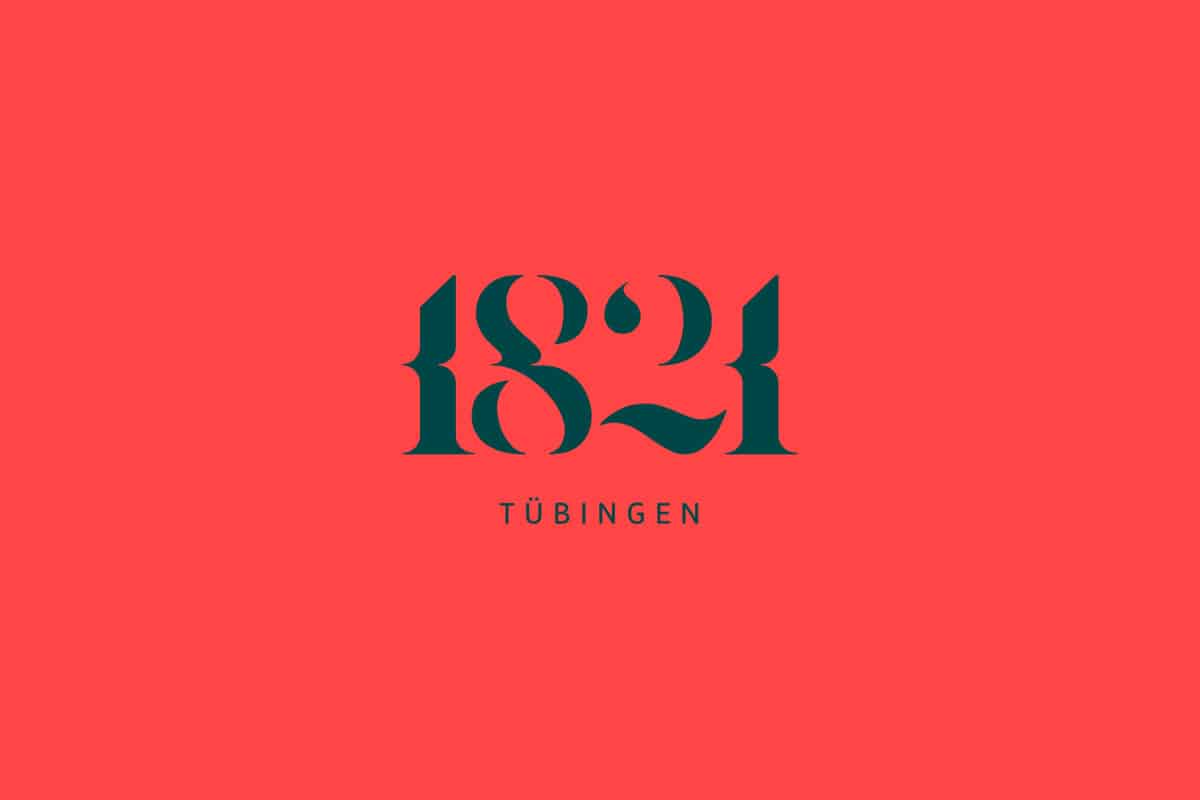 Das 1821 logo auf leuchtend rotem Grund