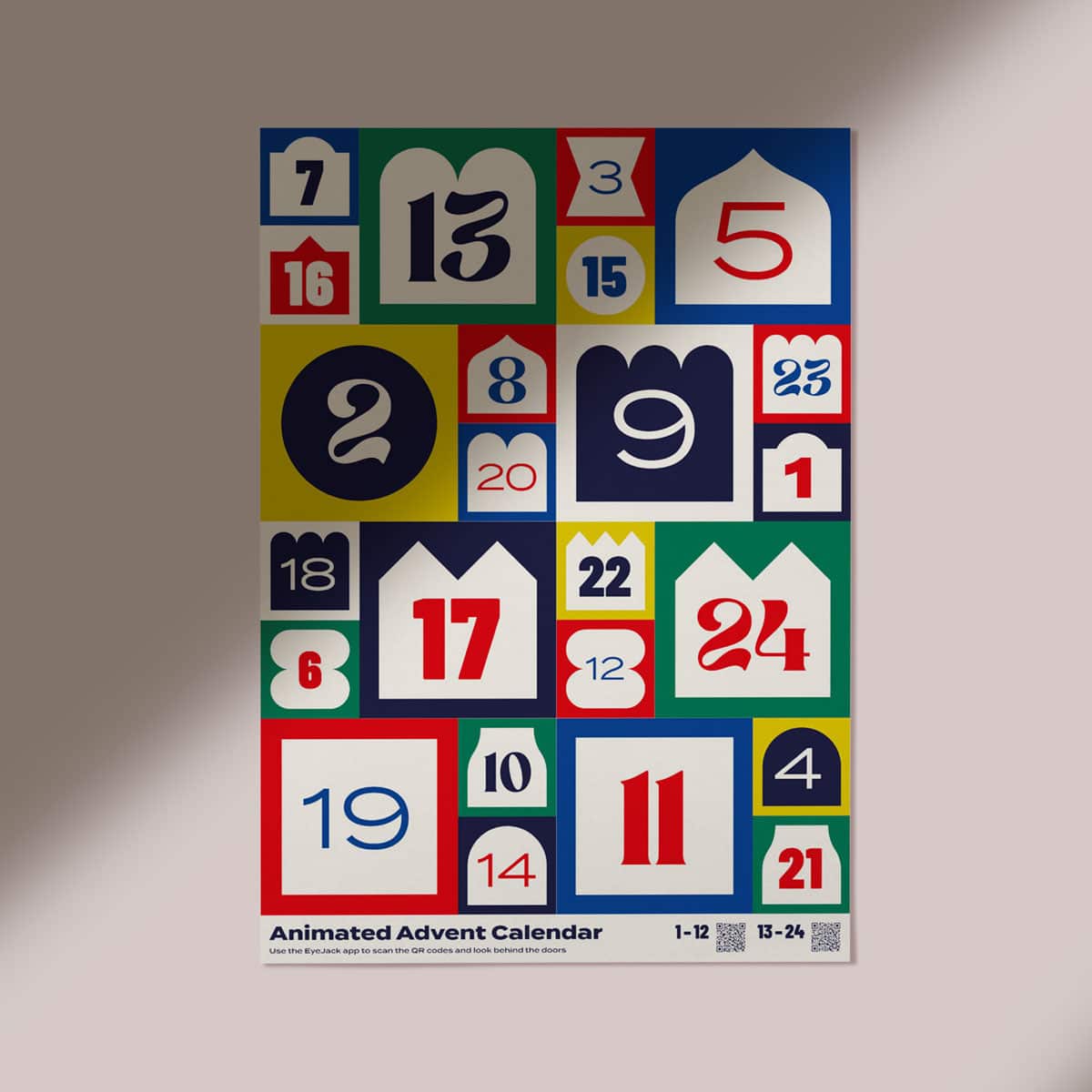 Ein Plakat mit 24 »Türchen« für den Ar Adventskalender
