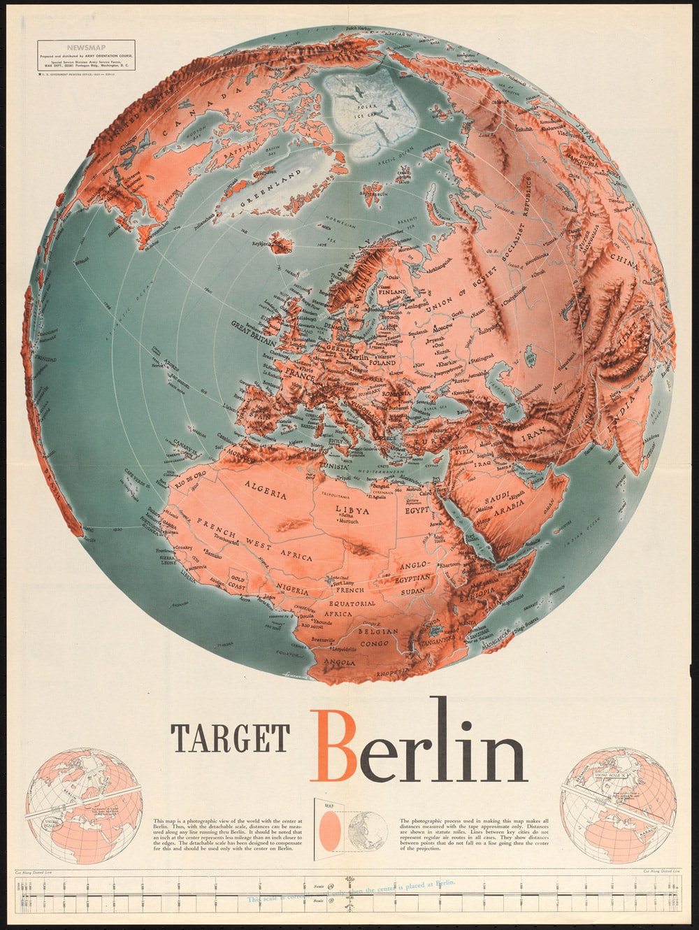 Kartendesign PAGE 10.2022 Newsmap Berlin vom Oktober 1943 für die US-amerikanischen Special Forces im Zweiten Weltkrieg