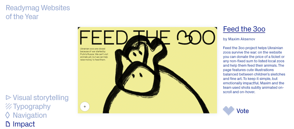 Readymag Voting Feed the Zoo