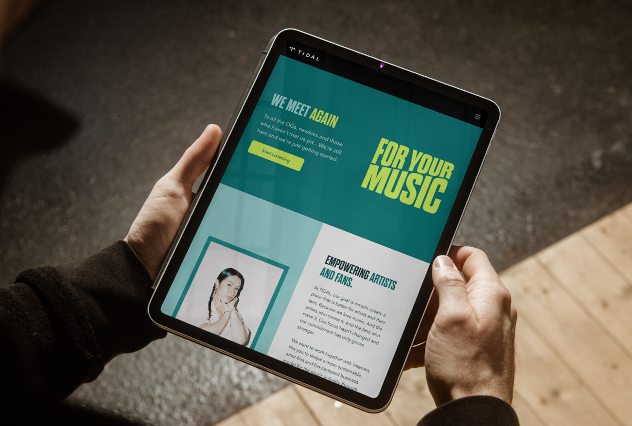 Tidal-Tablet-Mockup, Redesign by BUCK