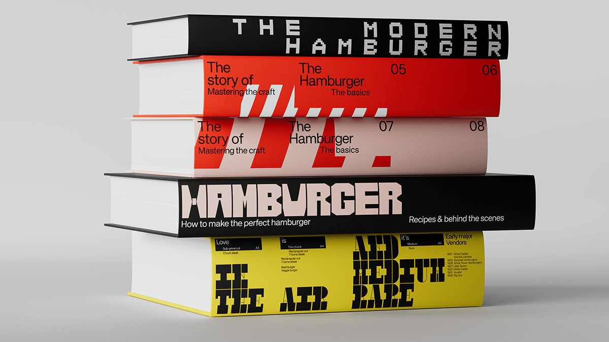 Mehrere Bücher mit typografischem Design