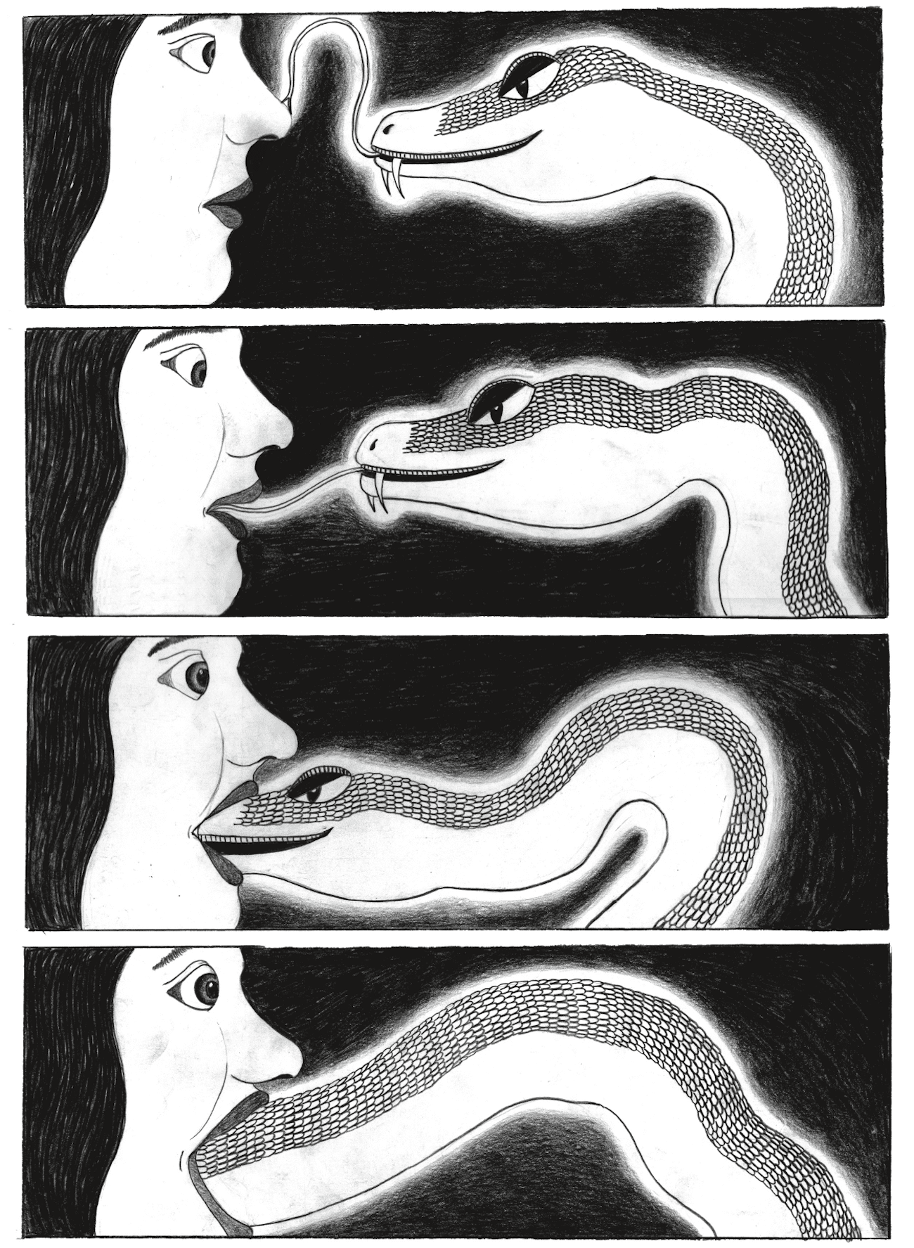 Eva Müllers Schlangenillustration zum Thema Selbstzweifel