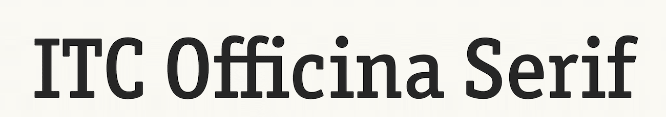 ITC Officina Sans und Serif verbinden Vorteile der Schreibmaschinenschrift mit denen einer digitalen Type. Hier ITC Offizinal Serif