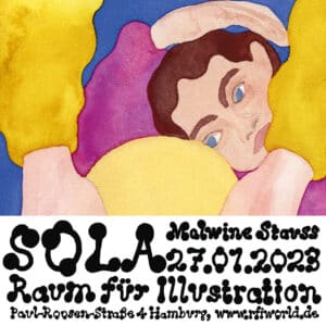Eine Grafik zeigt eine Illustration der Künstlerin Malwine Stauss