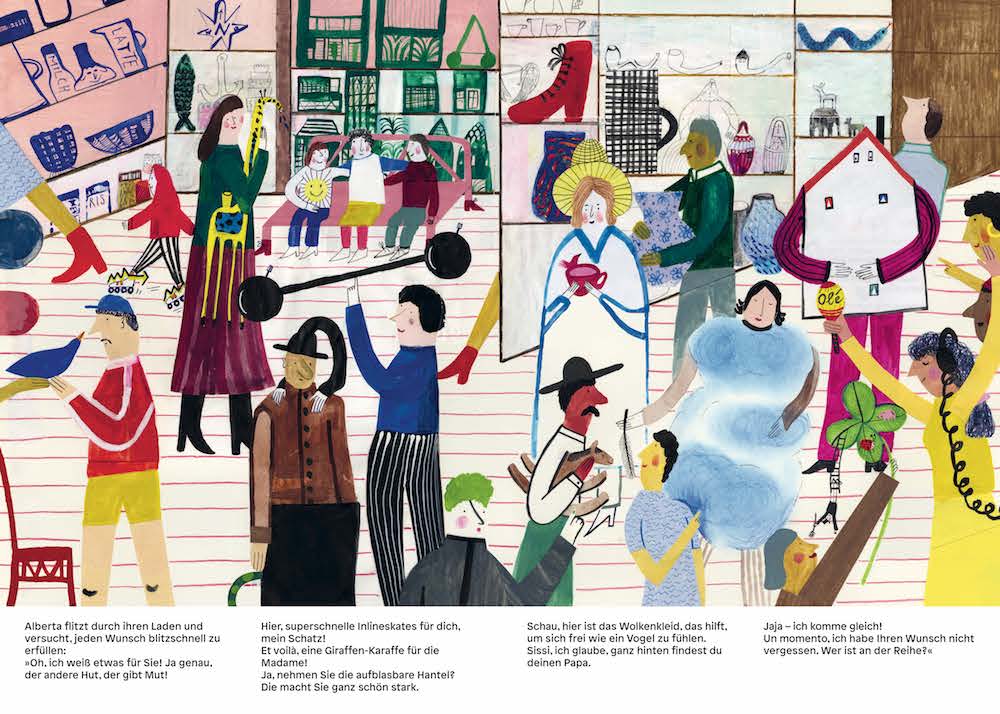 Illustriertes Bilderbuch »Albertas Wunschladen«: Volles Haus im Ladengeschäft