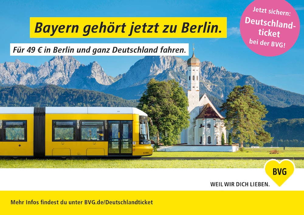 Neue BVG-Kampagne zum 49 Euro-Ticket: Bayern gehört jetzt zu Berlin