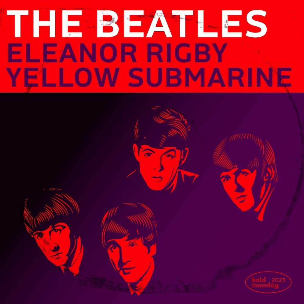 Typografie: Schriftbeispiel für die Serifenlose Rigby anhand eines Albumcovers für die Beatles